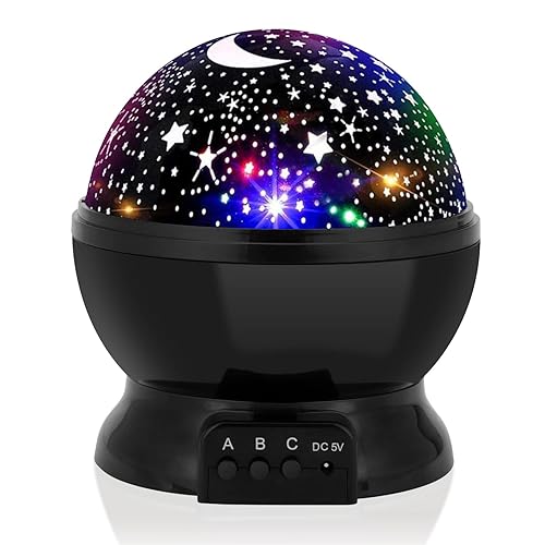 Night Light For Kids, Votozi Kids Night Light, Star Night Light, Moon And Star Projector 360 Degree Rotation   4 Led Bulbs 9 Lig